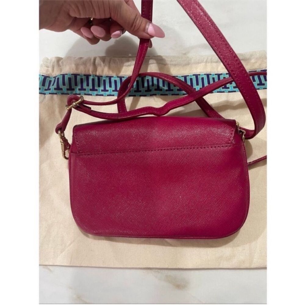 Tory Burch Robinson Mini Saffiano Leather Crossbody Wallet Bag Raspberry Pink - Picture 3 of 10